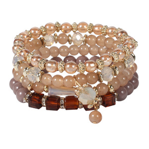 Tassel <b>Beaded</b> <b>Bracelets</b> For Women Crystal Rhinestone Imitation Pearl Gold Plated Party Jewelry Trendy Multi Layered Stackable - Product Image 5