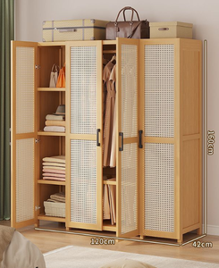 Armadio Moderno di Lusso in Bambù Fatto a Mano con Ante a Battente in Bambù, Guardaroba Sostenibile per Camera da Letto e Soggiorno - Product Image 5