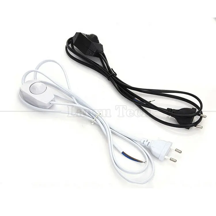 1.8m EU Plug ON OFF LED Dimmer Controller Adapter AC Power Extension Cord Cable for Table Lamp