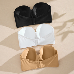 Ladymate ODM/OEM Reggiseno da donna senza schienale, <span class=keywords><strong>a</strong></span> <span class=keywords><strong>fascia</strong></span>, antiscivolo, lungo, imbottito, <span class=keywords><strong>con</strong></span> <span class=keywords><strong>ferretto</strong></span>, <span class=keywords><strong>a</strong></span> copertura totale, senza spalline - Product Image 5