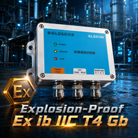 Contrôleur de fuite anti-explosion GOLDKOON GDL5100 RS485 MODBUS RTU 12VDC avec câble de 100-200m, montage mural sur rail DIN pour détection de fuite d'eau