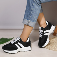 Vente en gros de chaussures rétro pour femmes, baskets vintage à plateforme épaisse, baskets à plateforme de 6 cm, chaussures pour femmes
