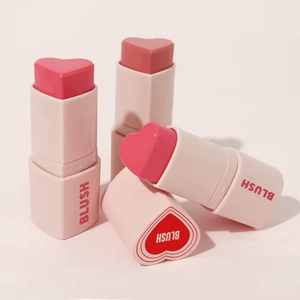 Crème <span class=keywords><strong>blush</strong></span> pour le visage en forme de cœur rose, <span class=keywords><strong>blush</strong></span> pour les joues, teinte personnalisée pour le visage, <span class=keywords><strong>blush</strong></span> en stick en forme de cœur vegan longue durée OEM - Product Image 4