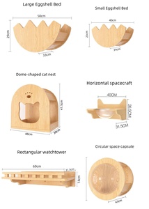 Support mural moderne de luxe pour chats Cadre d'escalade en bois et plateforme de saut Capsule spatiale classique <span class=keywords><strong>avec</strong></span> <span class=keywords><strong>poteau</strong></span> de maintien - Product Image 5