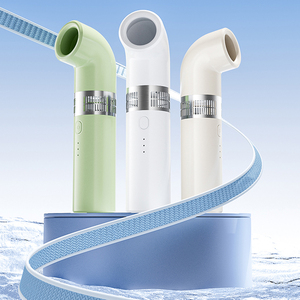 Ventilador de mano portátil, mini ventilador con cabezal curvo, diseño sin aspas, entrada de aire hueca de metal, viento potente, mini ventilador silencioso sin aspas. - Product Image 1