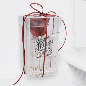 Clear <strong>Single</strong> <strong>Rose</strong> <strong>Box</strong> <strong>Acrylic</strong> <strong>Box</strong> for <strong>Preserved</strong> <strong>Roses</strong> Flower - Product Image 2