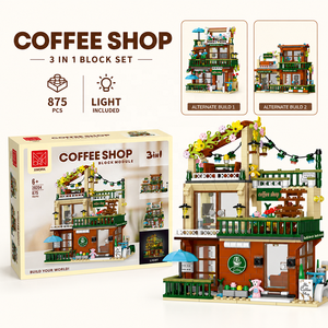 Sets de Construcción 3 en 1: Cafetería y Ciudad Castillo para Compradores Mayoristas de Juguetes, Regalos de Montaje de Cabañas de Fantasía y Empaque Personalizado - Product Image 5