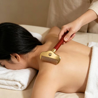 Outil Gua Sha en cuivre doré avec planche de raclage pour la relaxation musculaire du corps entier et des soins du visage
