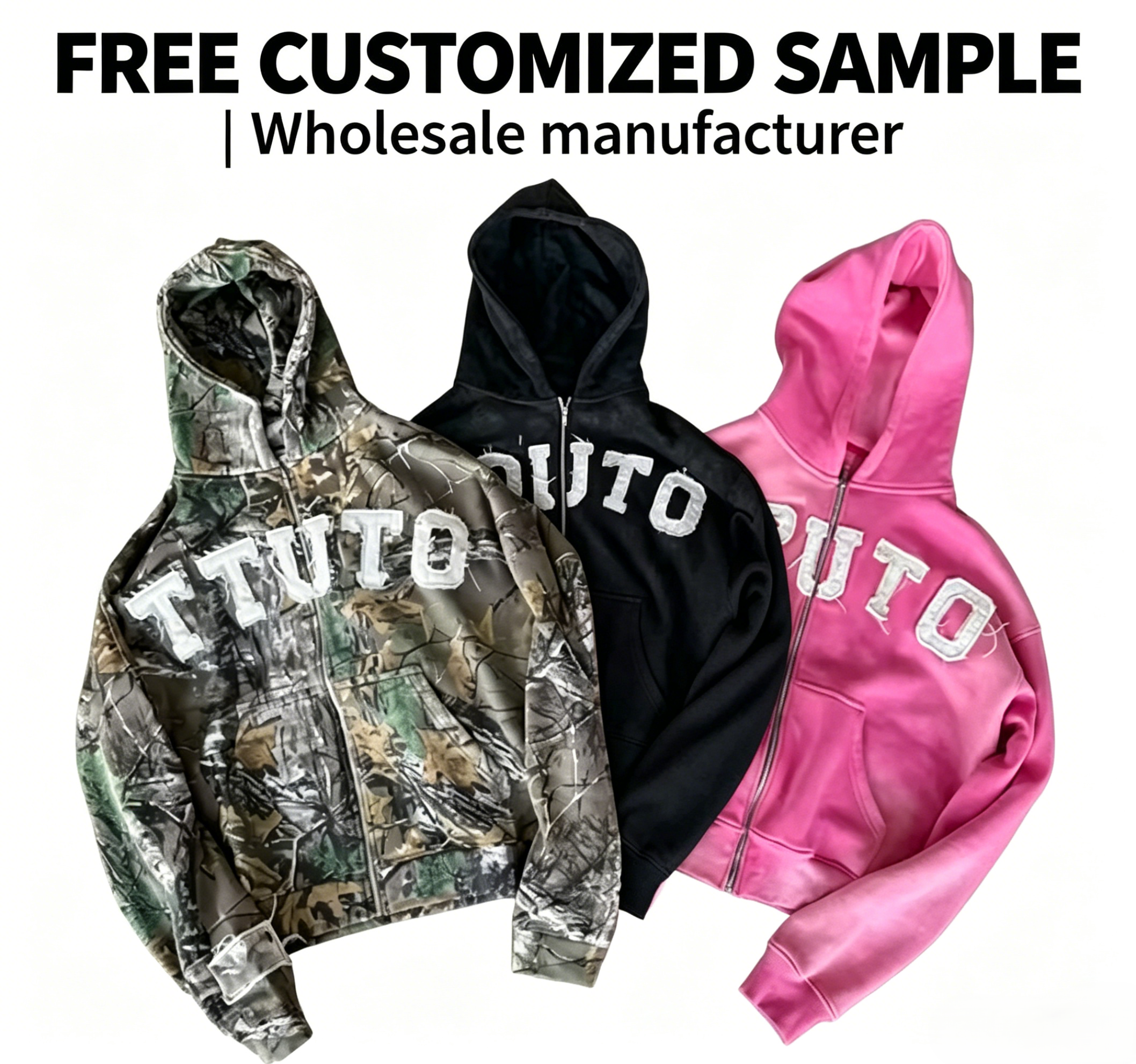 Black Pink Camo Hoodie - Oversized 100% Cotton Pullover