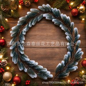 Guirlande de Noël artificielle en soie imitation sentai, aiguilles de pin, 72 cm, pour décoration intérieure et extérieure - Product Image 2
