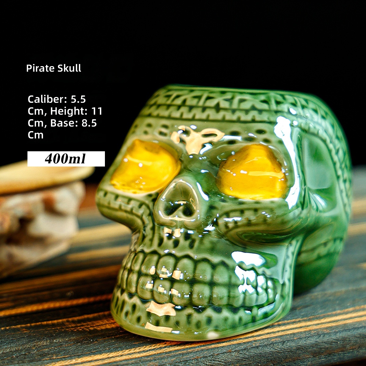 Pirate skull green 400ml