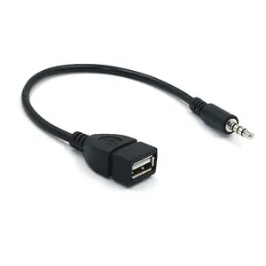 Adaptor Kabel Konverter Pemutar MP3 Mobil, Colokan Jack Audio AUX Pria Ke USB 3.5 Wanita 2.0 Mm