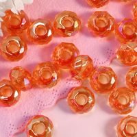 Perles acryliques colorées à facettes à grand trou de 14 mm pour bijoux, accessoires de bricolage, breloques de téléphone, perles en vrac, 500 pièces par paquet