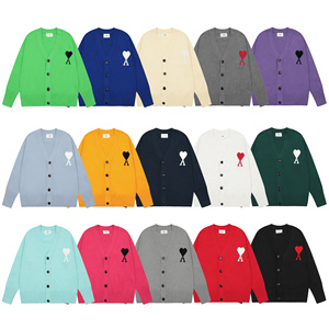 Suéter Oversize de Otoño con Patrón Jacquard de Corazones, Cuello Redondo, para Cárdigan con Cuello en V, Unisex, Casual, Tejido - Product Image 4