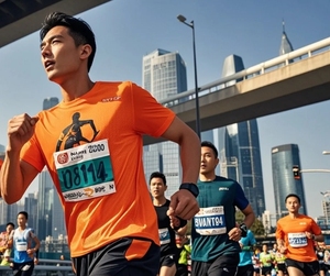 100% poliéster secado rápido sublimación impresión Unisex cuello en V correr evento maratón humedad absorbe la camiseta - Product Image 3