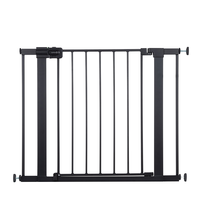 Barrière de sécurité pour bébé en métal réglable et rétractable, fermeture classique à bouton, design extra large, utilisation intérieure et extérieure, escaliers