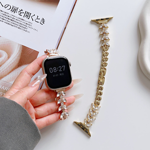 Correas de reloj de diamantes de lujo para <span class=keywords><strong>Apple</strong></span> Watch 10 correa de repuesto para <span class=keywords><strong>IWatch</strong></span> pulsera de muñeca cadena de reloj inteligente 38 42 44 45 49 mm - Product Image 2