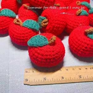 พวงกุญแจไหมพรมถักโครเชต์รูปแอปเปิ้ล งานแฮนด์เมดสุดประณีต แบรนด์โทปลิน สีสันสดใส ของขวัญดีวาลี ปี <span class=keywords><strong>2023</strong></span> - Product Image 5