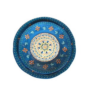 Qualité supérieure couleur <span class=keywords><strong>bleue</strong></span> avec <span class=keywords><strong>fleur</strong></span> pleine impression 100% plaque de mélamine pour le dîner - Product Image 5