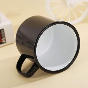 <span class=keywords><strong>Tasse</strong></span> en Émail Métallique Rouleau de Bord Rouge 8cm 350ml 12oz Personnalisable avec Logo pour Camping, Café, Vente en Gros - Product Image 2