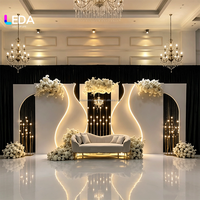 Décorations de mariage LEDA, accessoires de fond de scène luxueux et élégants, ensemble de fonds de scène en PVC acrylique avec éclairage LED pour les scènes de mariage