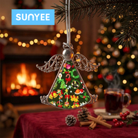 Ornement de Noël en forme d'aile d'ange vierge pour sublimation, en alliage de zinc, à suspendre, personnalisable avec photo et logo par transfert thermique, vente en gros Prosub