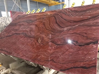 SH STONE personnalisé luxe pierre exotique granit marbre dalles rouge Fusion feu quartzite dalles pour mur fond carreaux de sol