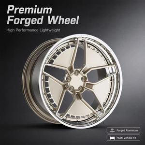Jantes en alliage forgé sur mesure 3 pièces 22x10J 5x114.3 à bord chromé profond pour Porsche <span class=keywords><strong>Taycan</strong></span>, BMW M5, Lexus LS – Légères et robustes - Product Image 1