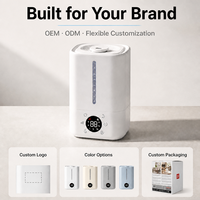Nouveau 2026 Humidificateur d'air ultrasonique intelligent 4,5 L à remplissage par le haut, à brume froide, diffuseur d'eau pour usage domestique