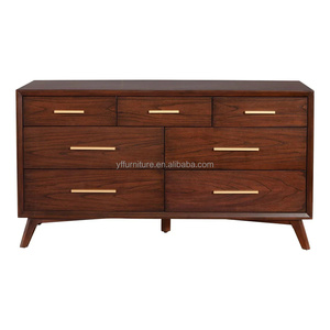 High Quality 7 <strong>Drawer</strong> Wood Dresser in <strong>Walnut</strong> Brown Wooden Chest of <strong>Drawers</strong> - Product Image 2