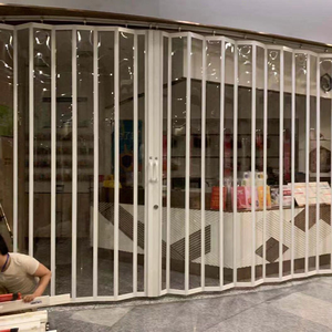 Elegante puerta plegable de <span class=keywords><strong>aluminio</strong></span> y policarbonato <span class=keywords><strong>transparente</strong></span> moderna impermeable acordeón deslizante Interior otra puerta - Product Image 1