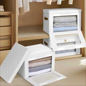 Fabric <b>Storage</b> <b>Boxes</b> with Lids Collapsible <b>Storage</b> Bins with Window Decorative Closet Organizers for Clothes Towels Books - Product Image 6