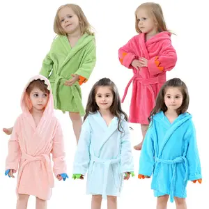 De gros personnalisé peignoir enfants-Pyjama d'été en flanelle pour enfants, vente en gros, vêtements de nuit pour filles et garçons, peignoir pour enfants