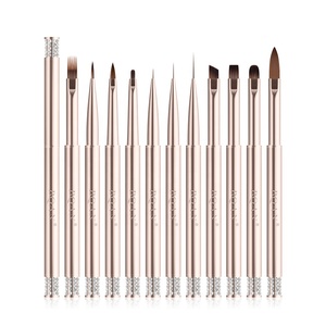 <span class=keywords><strong>Kit</strong></span> de <span class=keywords><strong>pinceaux</strong></span> à ongles Kolinsky en nylon avec manche métallique doré, stylo gel ovale, marque privée, extra fin, pour nail art et <span class=keywords><strong>peinture</strong></span> <span class=keywords><strong>acrylique</strong></span> 3D - Product Image 1