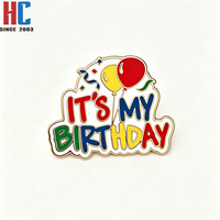 Pin de Solapa Esmaltado Personalizado 'Es Mi Cumpleaños', Chapado en Oro, Aleación de Zinc, Diseño de Globos, Broche, Insignia, Recuerdo de Fiesta de Cumpleaños, Regalo