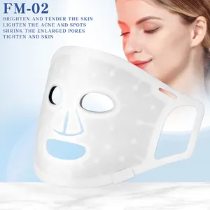 OEM profesyonel 4 renkler esnek Led fototerapi güzellik maskesi PDT NIR Led yüz makinesi işık Up terapi Led yüz maskesi