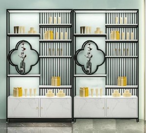 2025 Sang Trọng Bắc Âu Kệ Sách Hạ Cánh Sắt Nghệ Thuật Kim Loại Ánh Sáng Sang Trọng Kệ Nhà Phân Vùng Màn Hình Móng Tay Nghệ Thuật Mỹ Phẩm Hiển Thị Đứng - Product Image 3