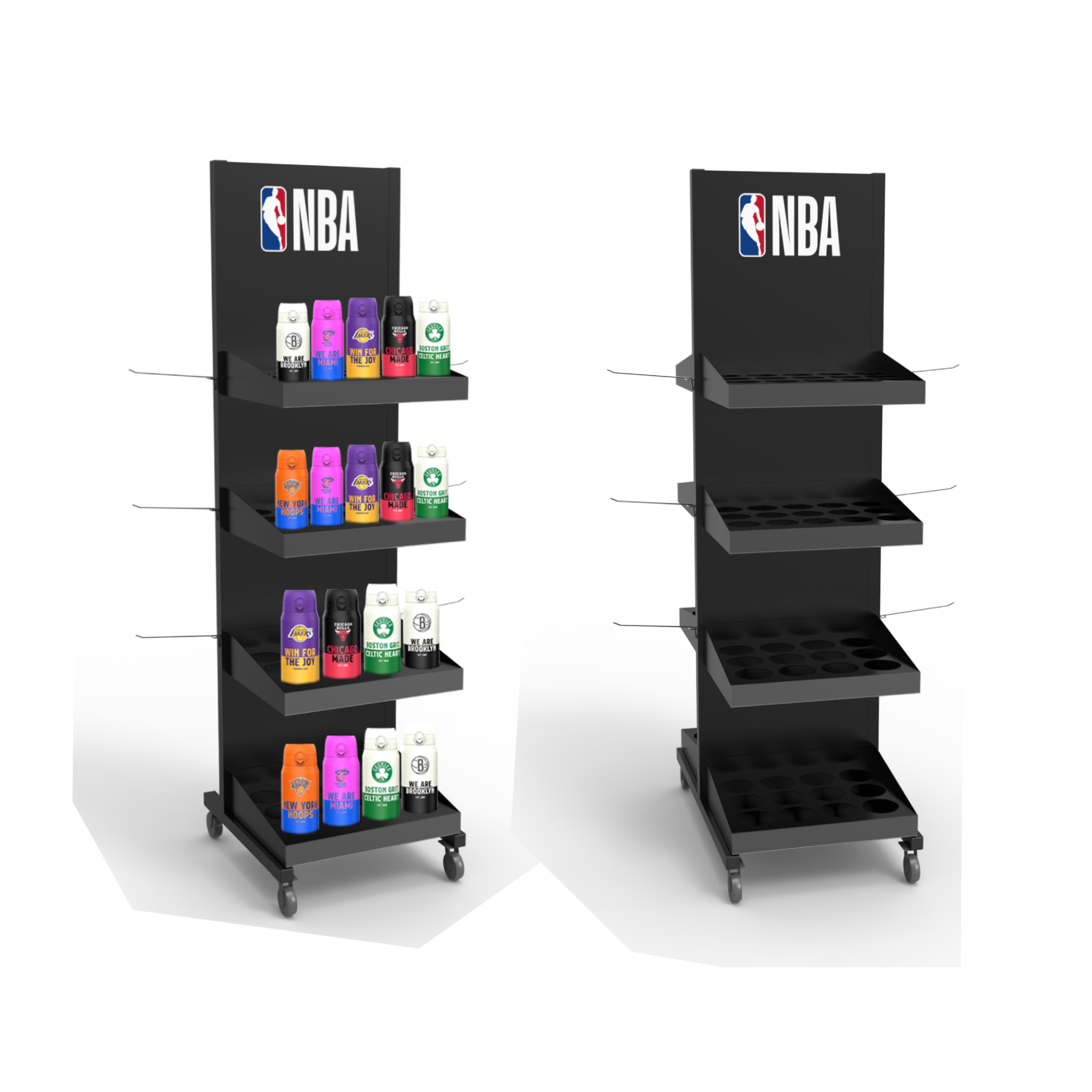 Apache Custom Metal Hook Thermos Bottle Display Stand for Retail Shop Shelves for Supermarket for Sports Store