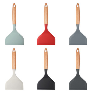 Espátula antiadherente con mango de madera de haya, boca ancha, para Tamagoyaki, Teppanyaki, Pizza, carne, utensilio de cocina, apto para horno, solo lavar a mano - Product Image 4