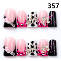 Faux Ongles Press-On Faits Main 661-665 Couleurs Fleurs Canard, 10 Pièces, Styles de Design Uniques pour Doigts