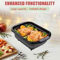 Bacs de préparation BBQ pliables améliorés en acier inoxydable avec planche à découper, couvercle verrouillable et conception anti-fuite, orange et noir, pour cuisine/extérieur