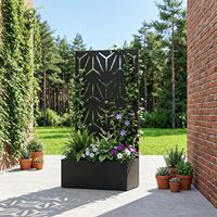 Bac de Jardin Surélevé en Métal 59x30x12 avec Treillis, Résistant aux Intempéries, en Aluminium Thermolaqué, avec Bac à Plantes Intégré - Vente en Gros