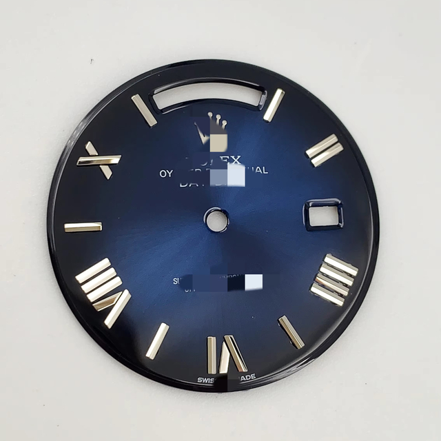 Luxury Black Arabic Dial 28.5mm - NH35/36 Compatible, Diamond Markers, Automatic Movement, RLX/PP Style