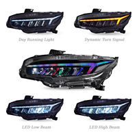 Pour HONDA CIVIC 2016-2022, ensemble de phares LED, remplacement de phares de voiture, fourniture d'usine, pièces automobiles - Une paire (multicolore)
