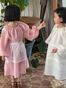 Abbigliamento per bambini coreani 2024 primavera nuove ragazze vestono gonna girocollo bella gonna <span class=keywords><strong>da</strong></span> principessa - Product Image 3