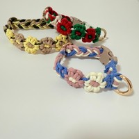 Boho Weihnachtsgeschenk Handgefertigtes Makramee-Halsband Verstellbare Gewebte Feiertagsdekoration für Welpen Weihnachtsdeko