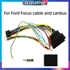 Câble d'alimentation autoradio Icreative et Canbus avec connexion USB pour Ford Focus 2005-2011, tableau de bord, pare-brise, automobile - Product Image 2
