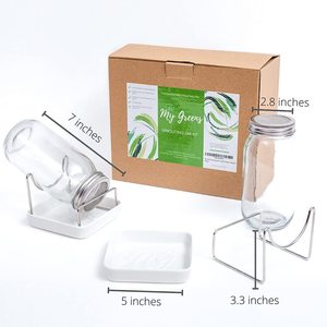 Frasco de germinación completo, 16oz, 32oz, 500ml, decapado vacío, almacenamiento de conservas, germinación, tarro de albañil, <span class=keywords><strong>frascos</strong></span> de vidrio <span class=keywords><strong>para</strong></span> germinación de <span class=keywords><strong>semillas</strong></span> - Product Image 4