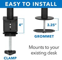 Support de moniteur avec bras long pour ordinateur portable ou de jeu, table réglable en hauteur, pour PC, vesa 32