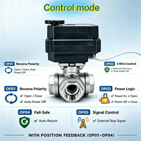 Vanne à boisseau sphérique motorisée électrique mini 3 voies Klion Factory DN10-DN50 12V/24V DC/AC220V en acier inoxydable, raccords en T et en L, pour eau, OEM